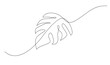 © alpha - leaf of plant one line drawing. Vector illustration in continuous line style.