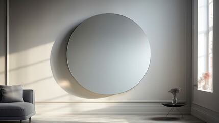 Poster - minimalist blurred circle mirror interior