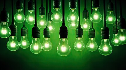 Wall Mural - sustainable green light bulbs