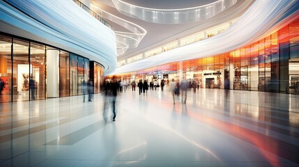 Sticker - shapes blurred shopping mall interior