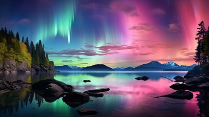 Canvas Print - vibrant aurora pink