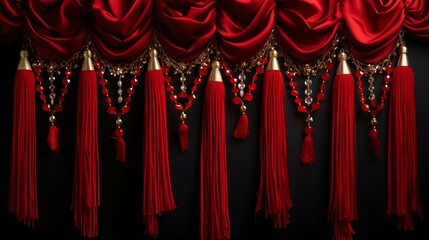 Wall Mural - Red theater curtain repeat pattern for performance or promotion backdrop