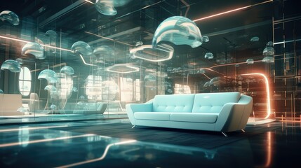 design blurred sci fi interior