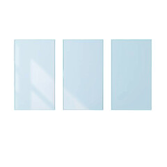 Wall Mural - Three square tiles on transparent wall with window