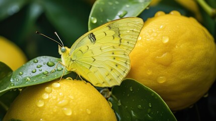 Canvas Print - wings nature lemon yellow