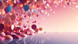 Pink party background with confetti