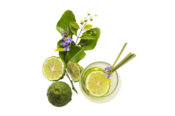 Wall Mural - herbal drinks kaffir lime for health care local vegetable of asia 