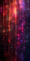 Wall Mural - Stunning abstract multicolor spectral lines of light as data flow concept, dark background