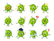 Watermelon funny character childish emoticon set isometric vector illustration