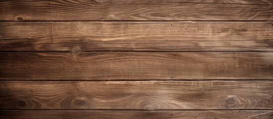 Poster - Close-up view of a wooden wall displaying a rich brown stain finish, highlighting the natural textures and patterns of the wood