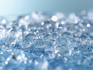 Sticker - Revolutionize water purification with nanostructured beads for clean water technology against a crystal clear backdrop.