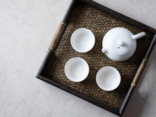 Poster - Traditional tea in porcelain cup