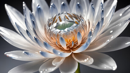 Canvas Print - white shiny crystal flower