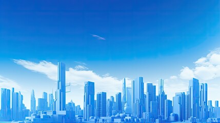 Wall Mural - cityscape blue future