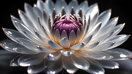 Canvas Print - white shiny crystal flower