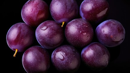 Wall Mural - fruit round plum isolated