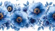 A beautiful floral design with blooming garden blossoms, perfect for summer and spring, featuring a stunning blue color.