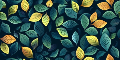 Wall Mural - Abstract foliage design in a seamless illustration.