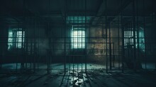 Dim Blurred Prison Interior
