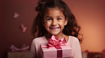 Poster - excitement pink gift box