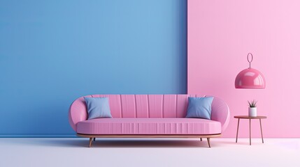 Poster - clean blue pink background