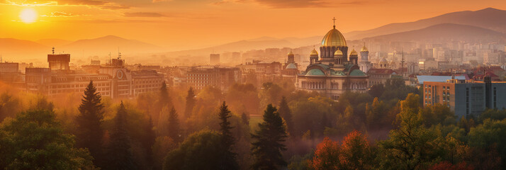 Wall Mural - Great City in the World Evoking Sofia in Bulgaria