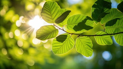 Canvas Print - light leaves sun