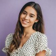 © Hanna - portrait of a woman lilac background summer vibes