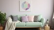 couch pentagon shape pastel