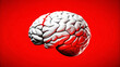 Illustration of Human Brain Model for Medical Anatomy and Science Concept, Hurting and Depression Theme