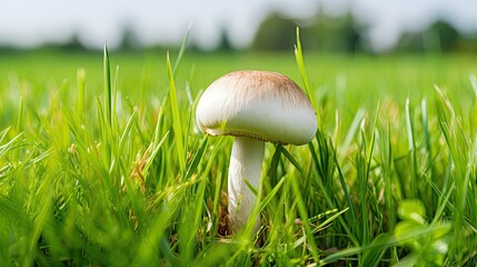 Sticker - cap isolated champignon mushroom