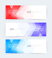 Wall Mural - geometric banner design with vector presentation template.