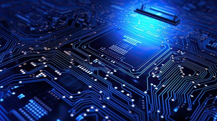 digital tech background blue