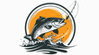 Fishing-themed symbol vector logo illustration 