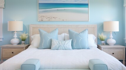 Wall Mural - beach interior design blue