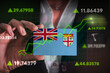 Graph growing up in Front Of Fiji Flag. business state growing up concept
