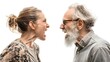 Intense Verbal Altercation Between Mature Couple During Emotional Disagreement