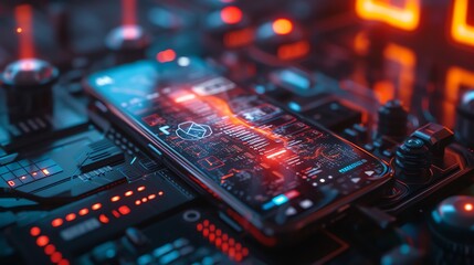 Fototapete - Advanced Smartphone Technology Futurism