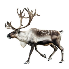 Wall Mural - caribou in motion isolated white background