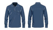 Long sleeve Polo shirt with pocket Overall technical flat