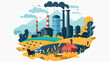 Modern flat icon depicting agriculture pollution Show