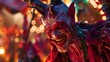 Charming antagonist in a vibrant, otherworldly carnival, evil never looked so inviting