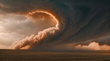 Massive Rotating Tornado Or Storm Is Slowly Gaining Strength