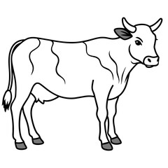 Wall Mural - silhouette of a cow