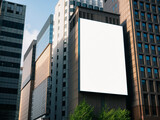 Fototapeta  - Billboard Banner mock up Media advertisement display Business Building exterior 