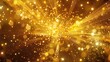 Gold Fireworks Bursting in Space. Celebrate Holiday with Rocket Signs and Golden Symbols on White Background