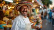 A Smiling Chef at a Market Stall Generative AI