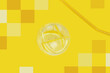 Yellow drink, cocktail with lemon, on yellow background with yellow geometric decoration (squares), top view, summertime. Photo mixed with graphics.