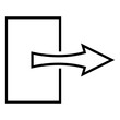 Exit icon, door with arrow out, exit direction out
