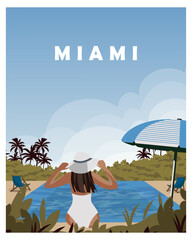 Beach club travel poster
